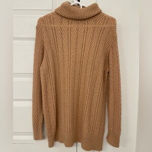 Mango Peach colored cable-knit sweater dress